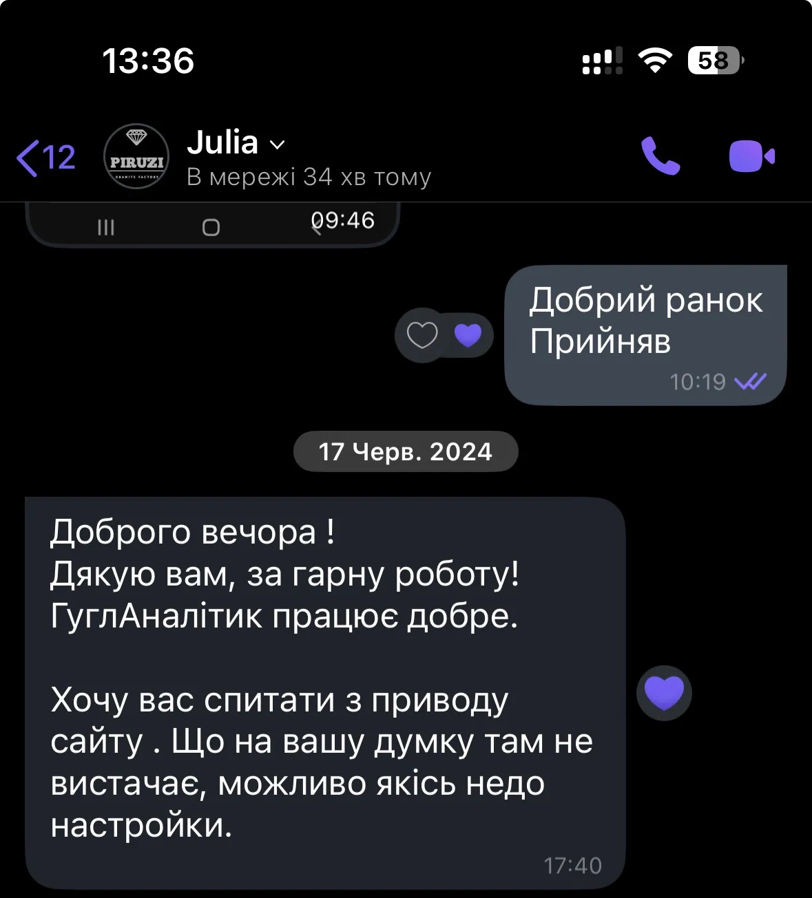 Відгук клієнта з Прямі відгуки